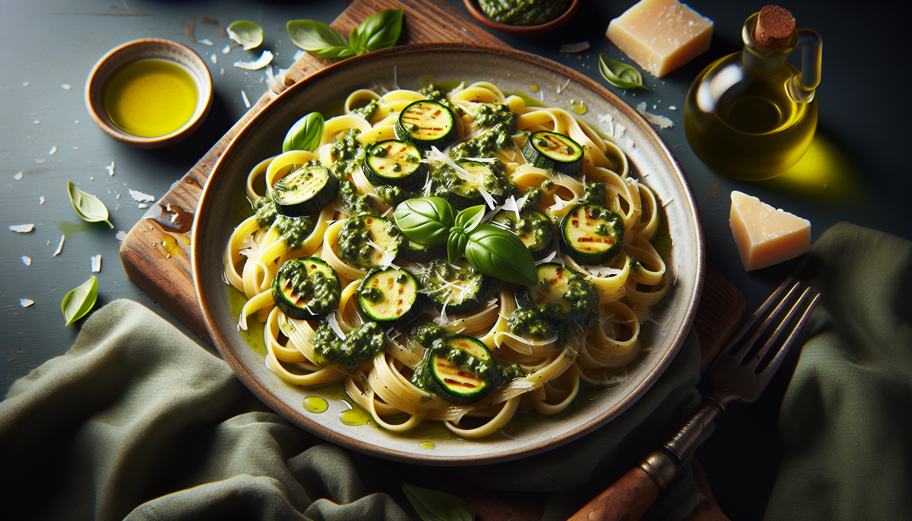 pasta con pesto di zucchine